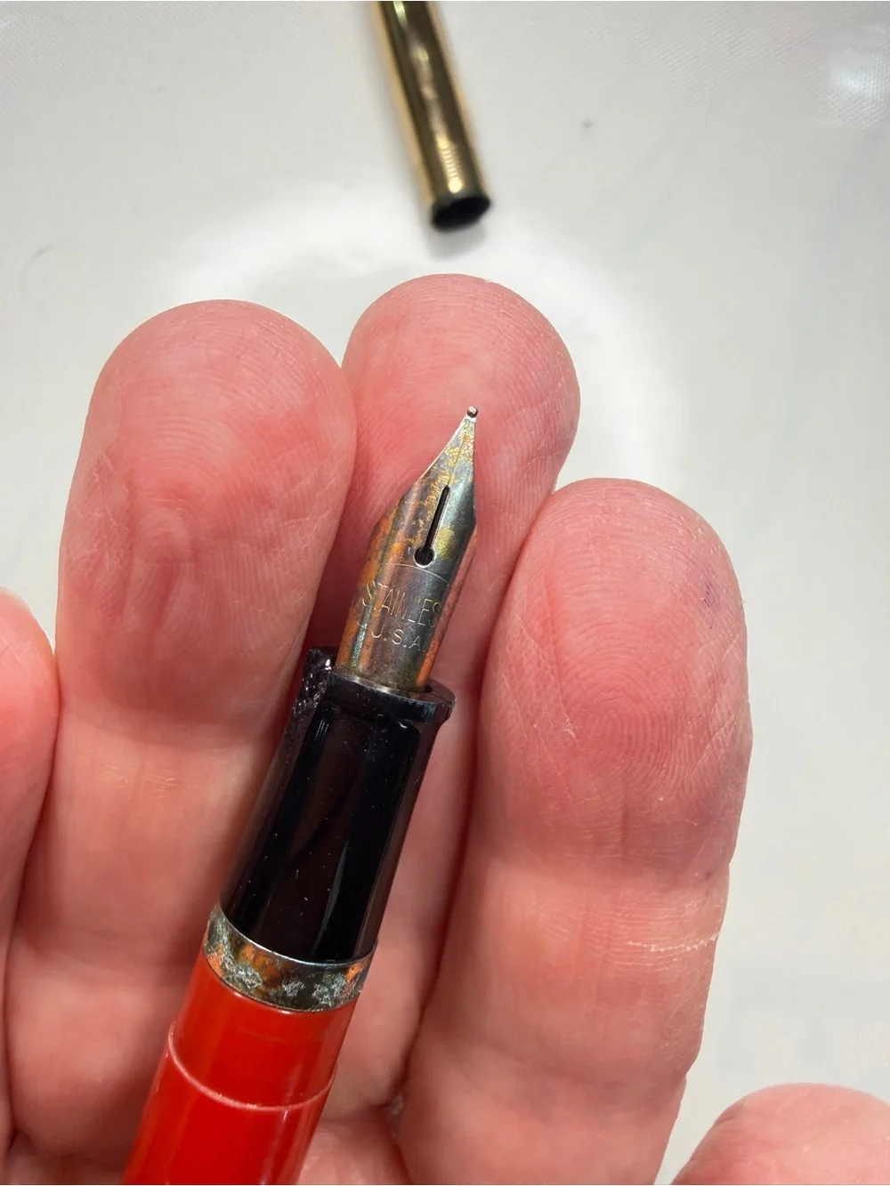 Wearever vintage fountain pen.  Stainless steel nib.